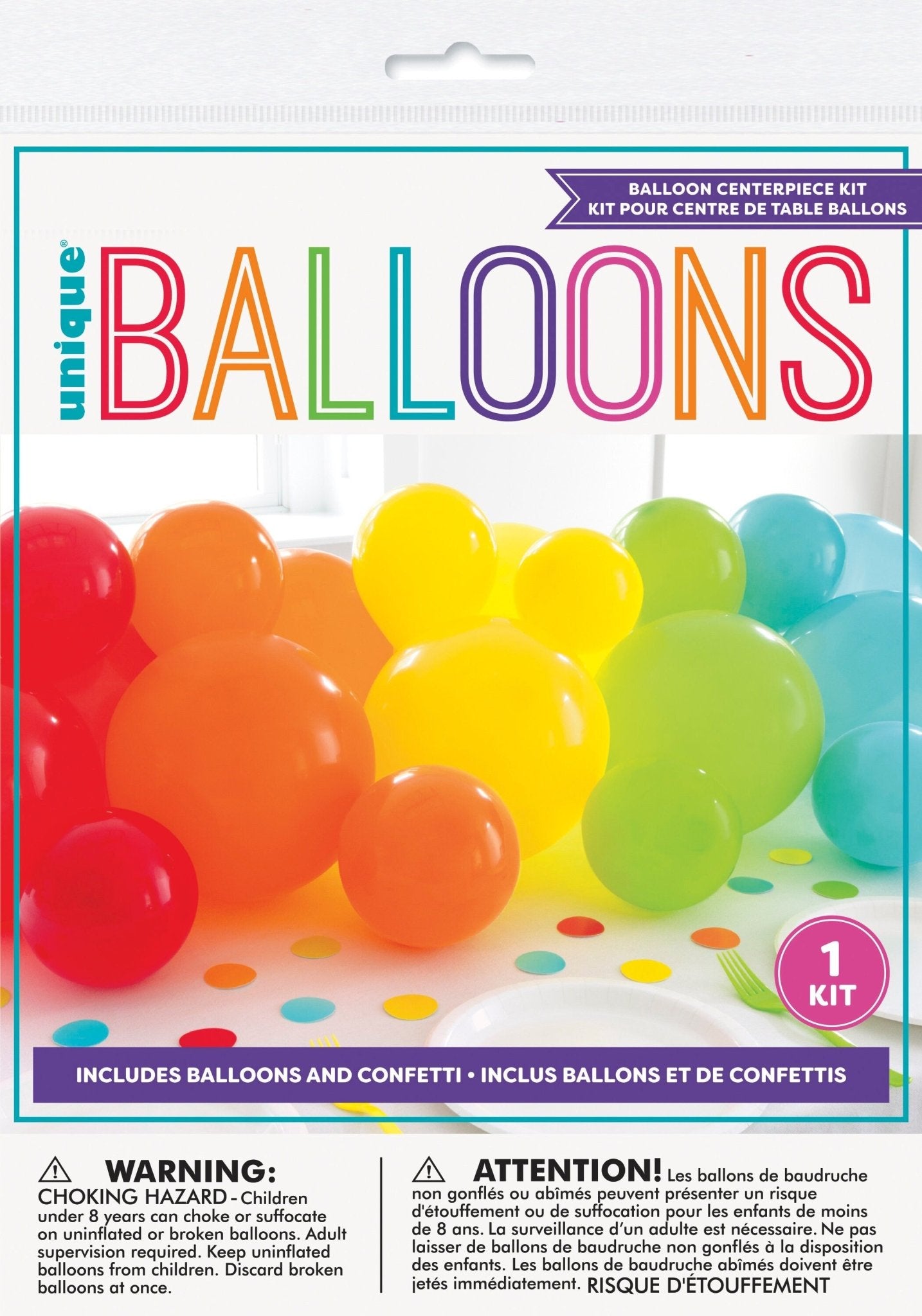 Rainbow Latex Balloon Table Centerpiece - Stesha Party