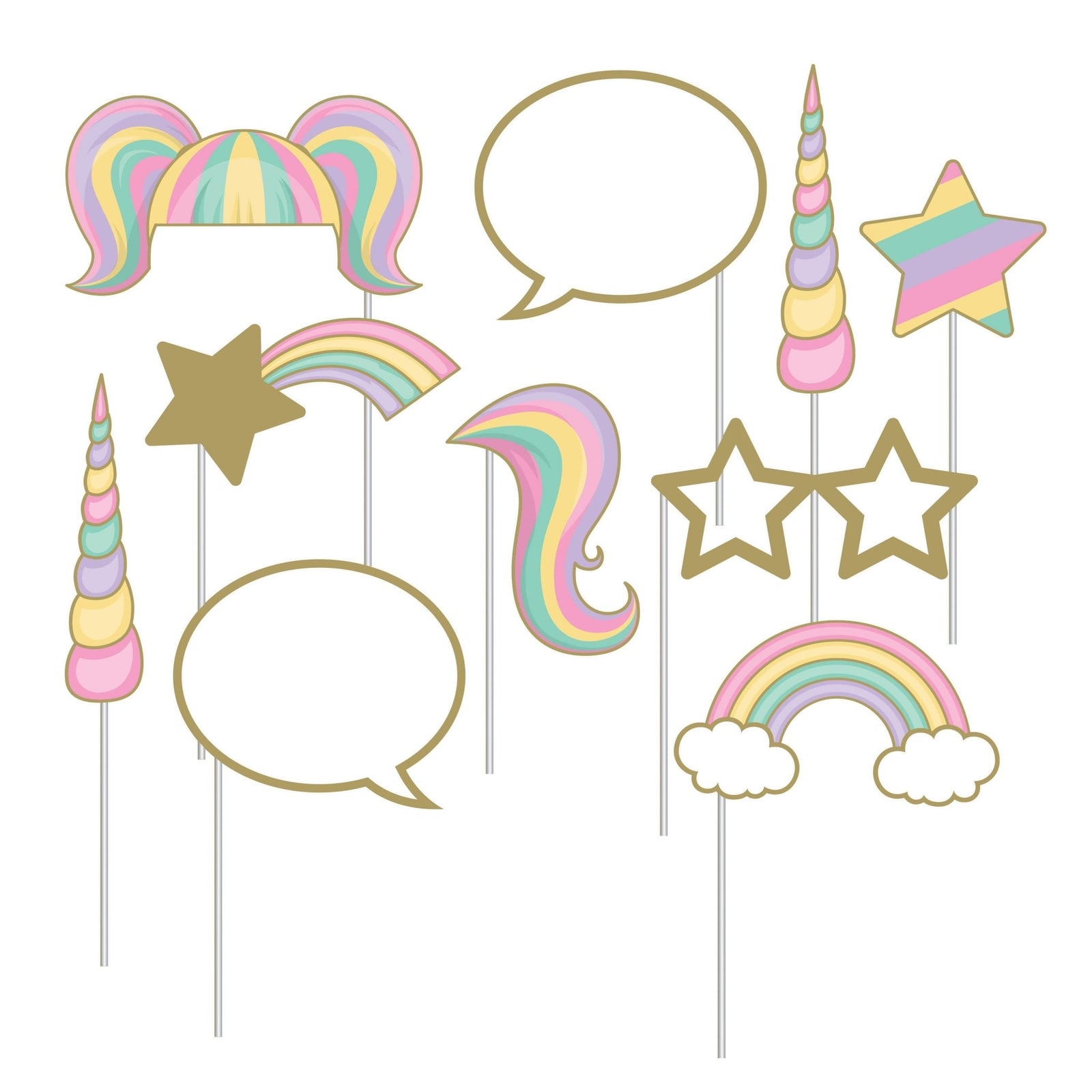 Rainbow Unicorn Photo Prop Set - Stesha Party