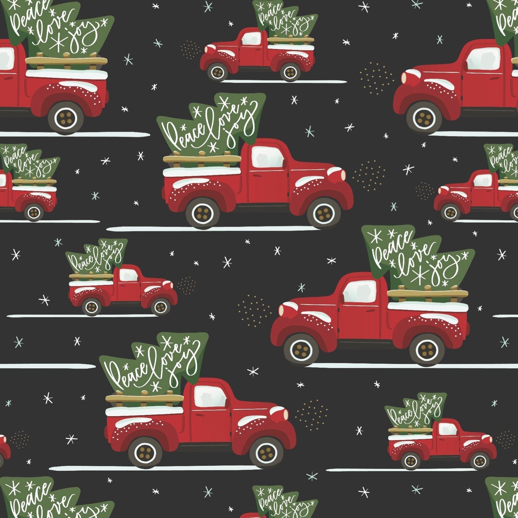 Red Truck Christmas Wrapping Paper - Stesha Party