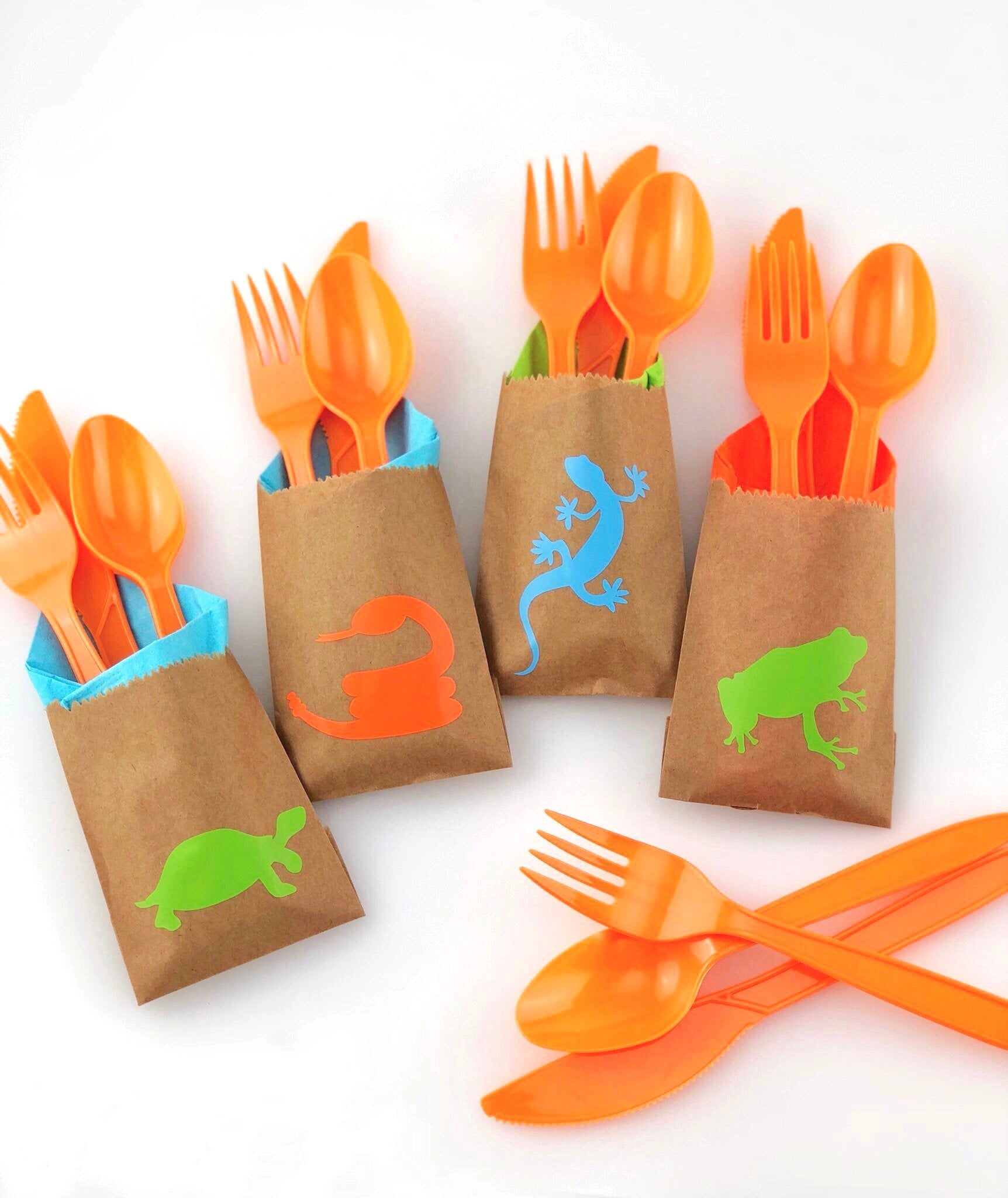 Reptile Party Cutlery Bag Set - Stesha Party