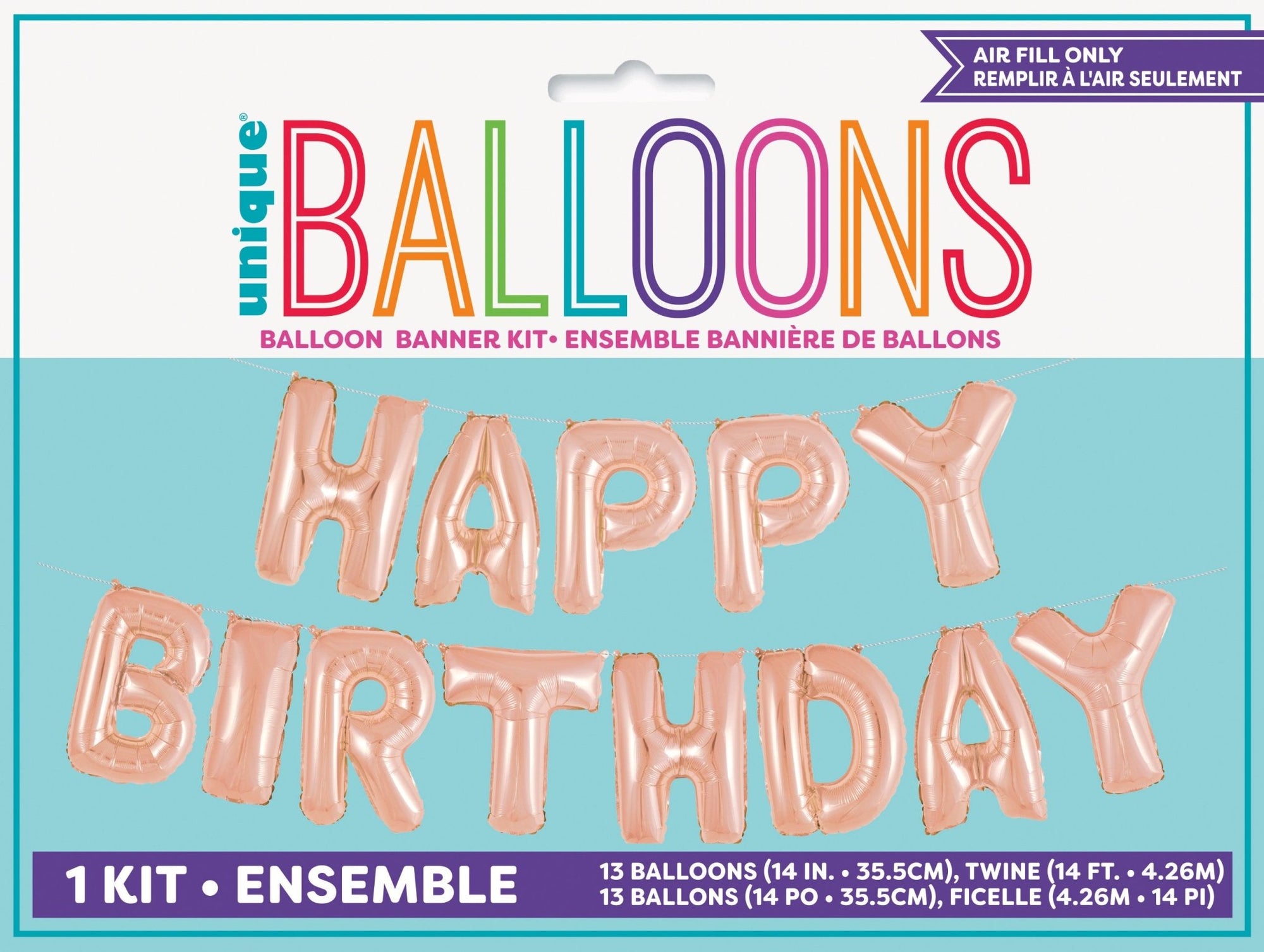 Rose Gold "Happy Birthday" Balloon Banner Kit - Stesha Party