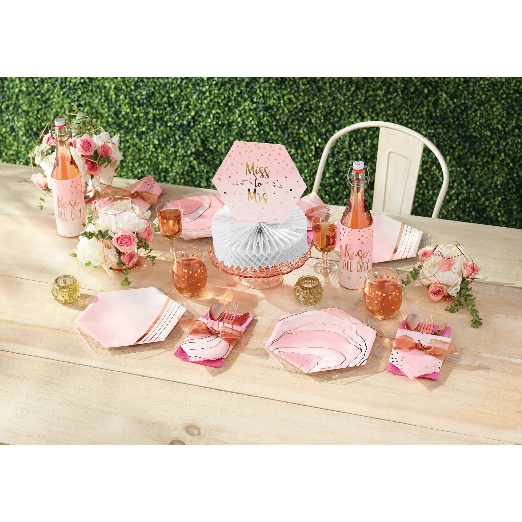 Rose Gold Party Tablecloth - Stesha Party