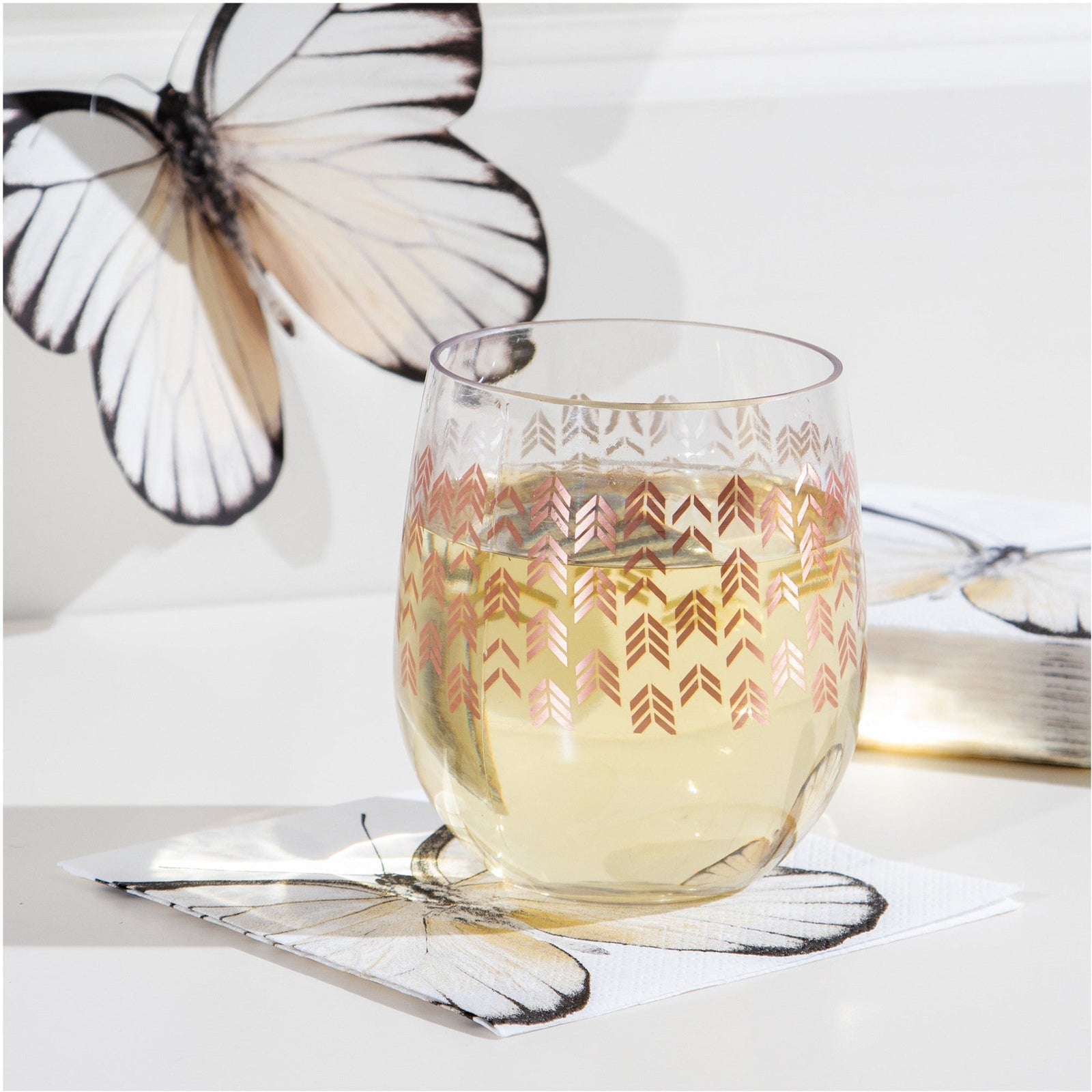 Rose Gold Plastic Tumblers - Stesha Party