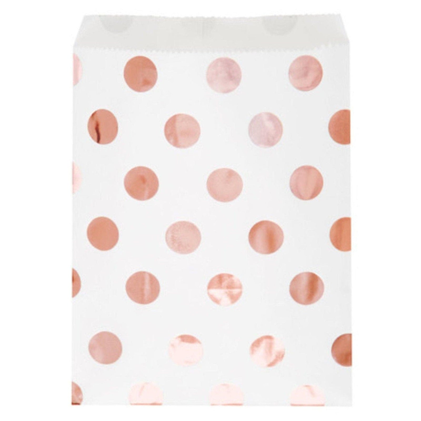 Rose Gold Polkadot Treat Bags - Stesha Party
