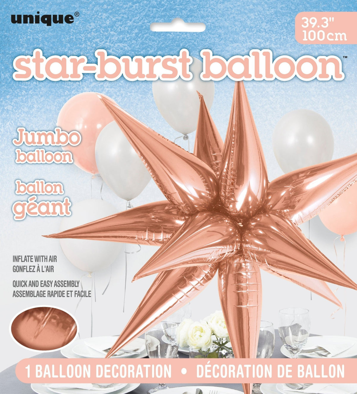 Rose Gold Starburst Balloon - Stesha Party