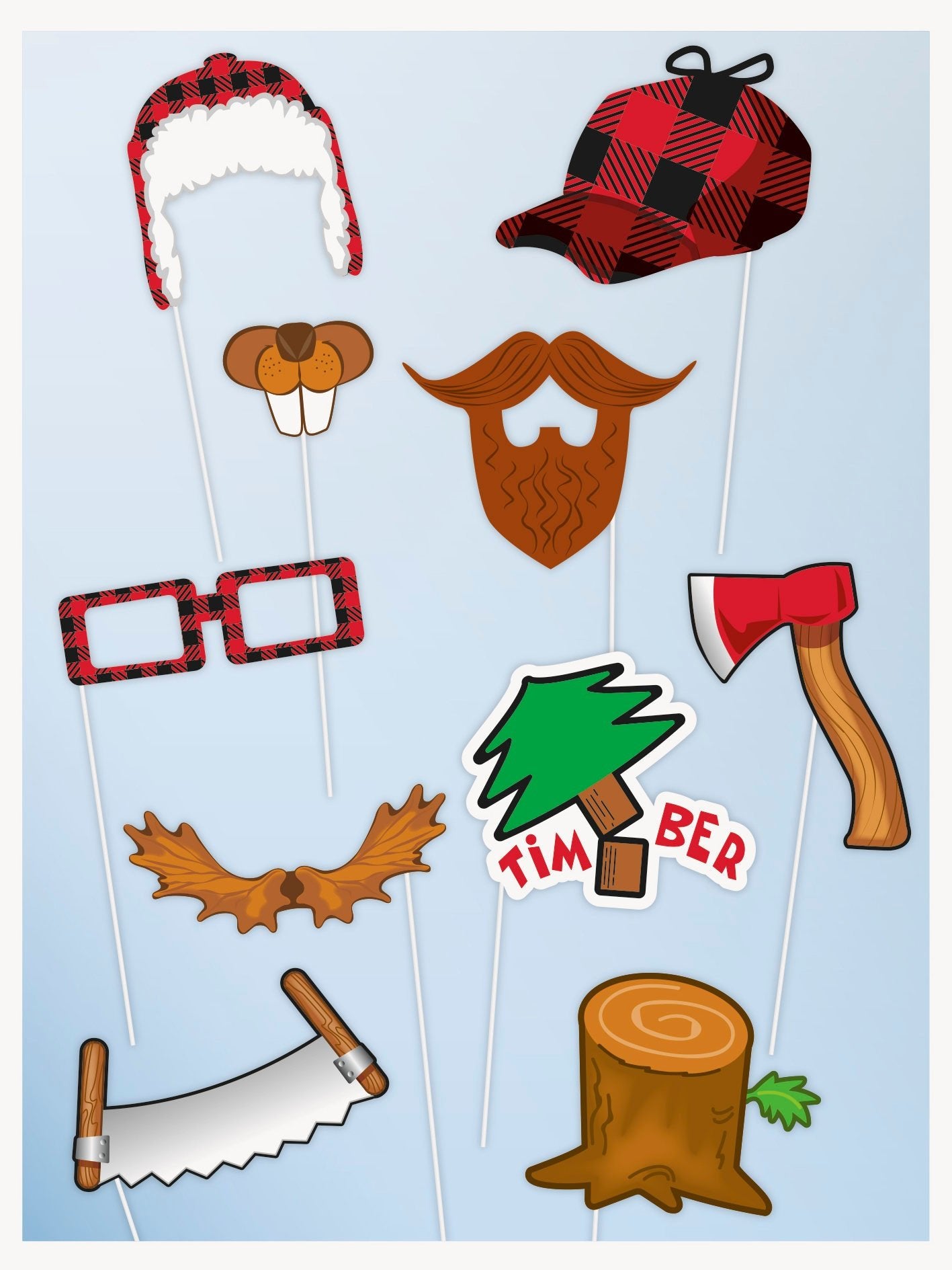 Set of 10 Lumberjack Party Props - Stesha Party