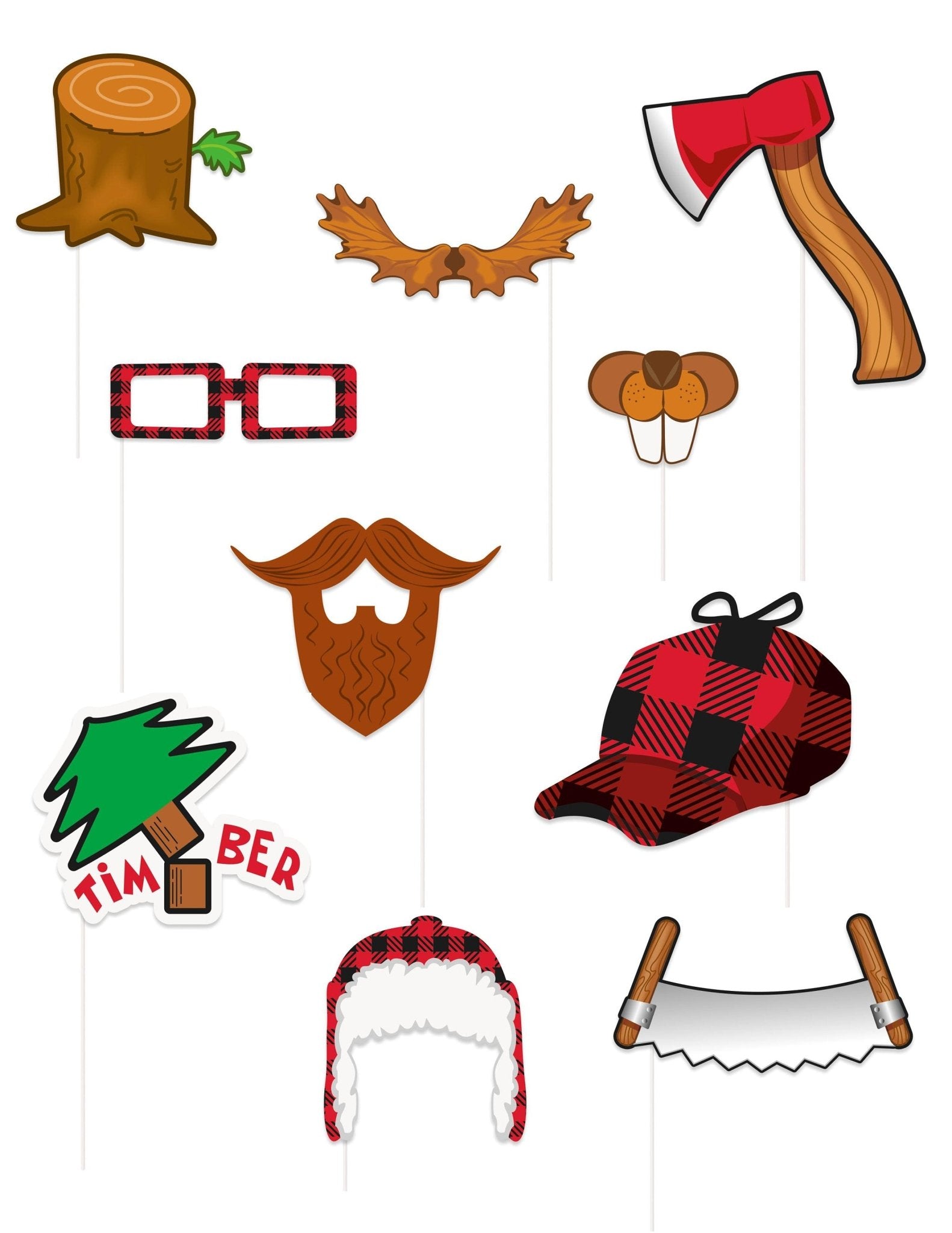 Set of 10 Lumberjack Party Props - Stesha Party