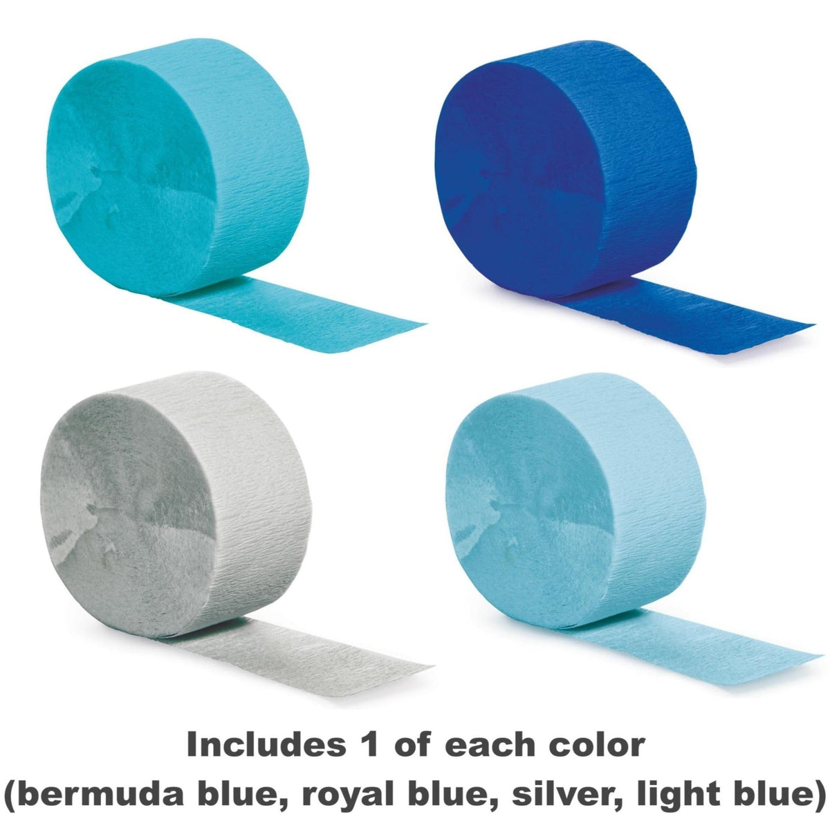 Shades of Blue Party Streamers - Stesha Party
