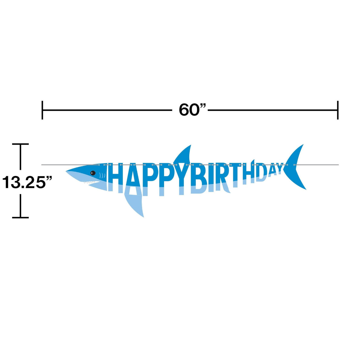 Shark "Happy Birthday" Banner - Stesha Party