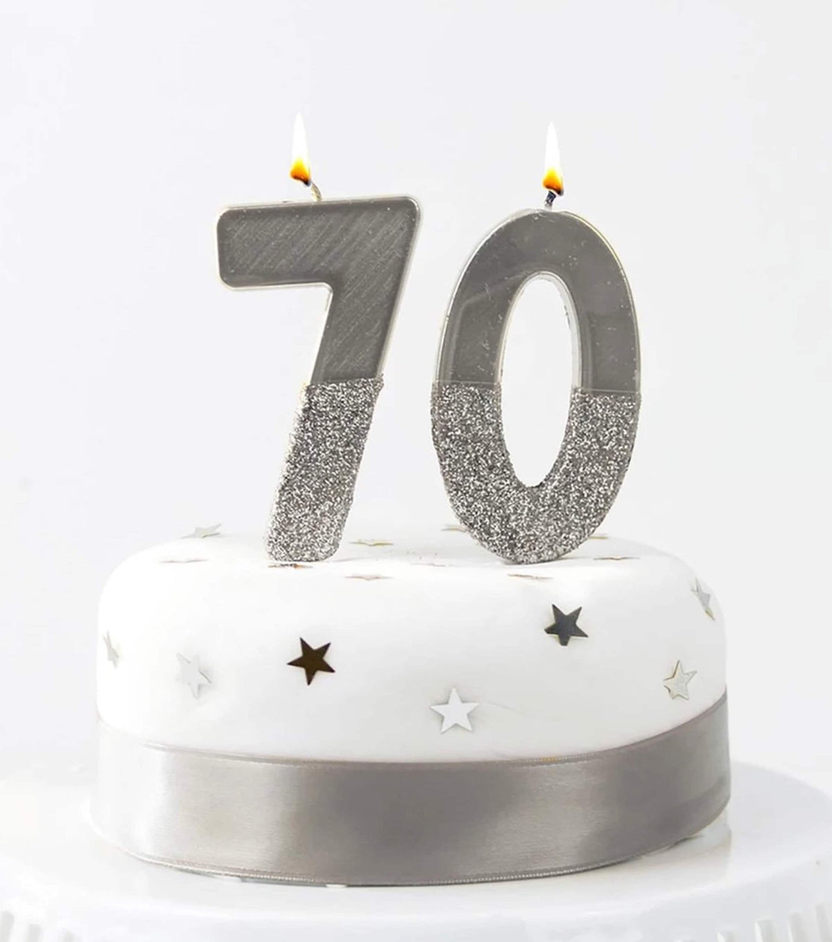 Silver Glitter Number Candles - Stesha Party