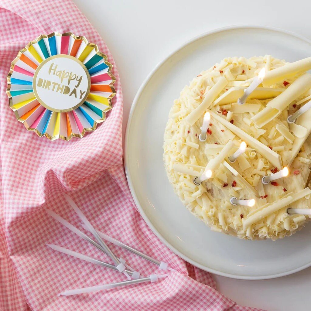 Silver & White Ombre Stick Candles 16ct - Stesha Party