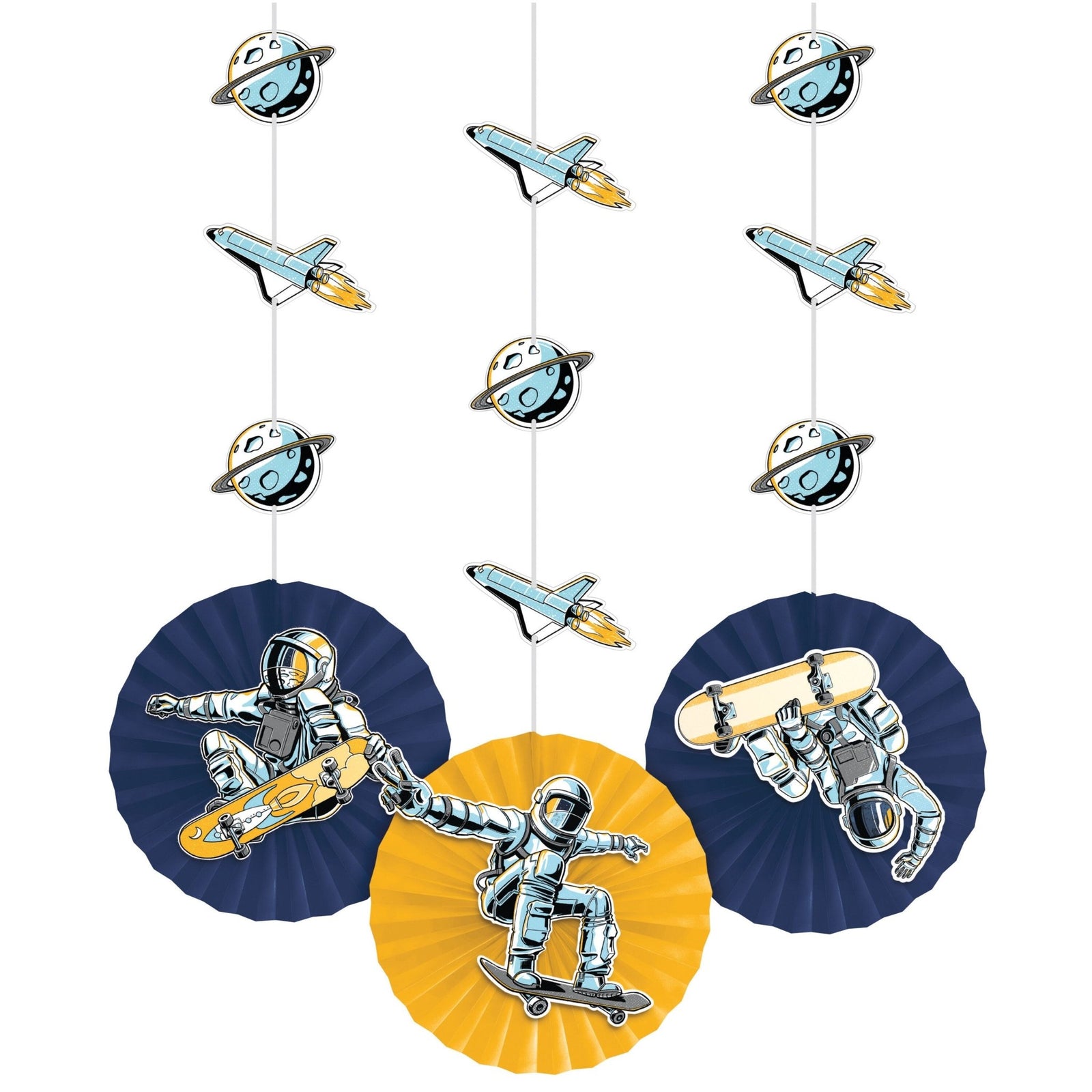 Skateboarding Astronauts Hanging Decorations - Stesha Party