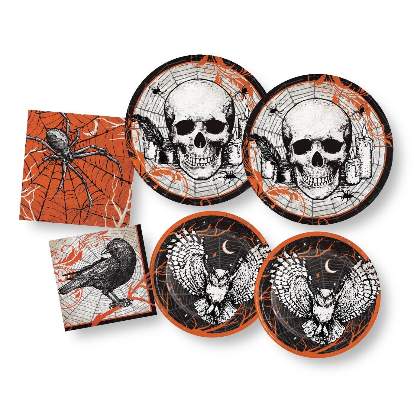 Skull Halloween Plates and Napkins - Stesha Party