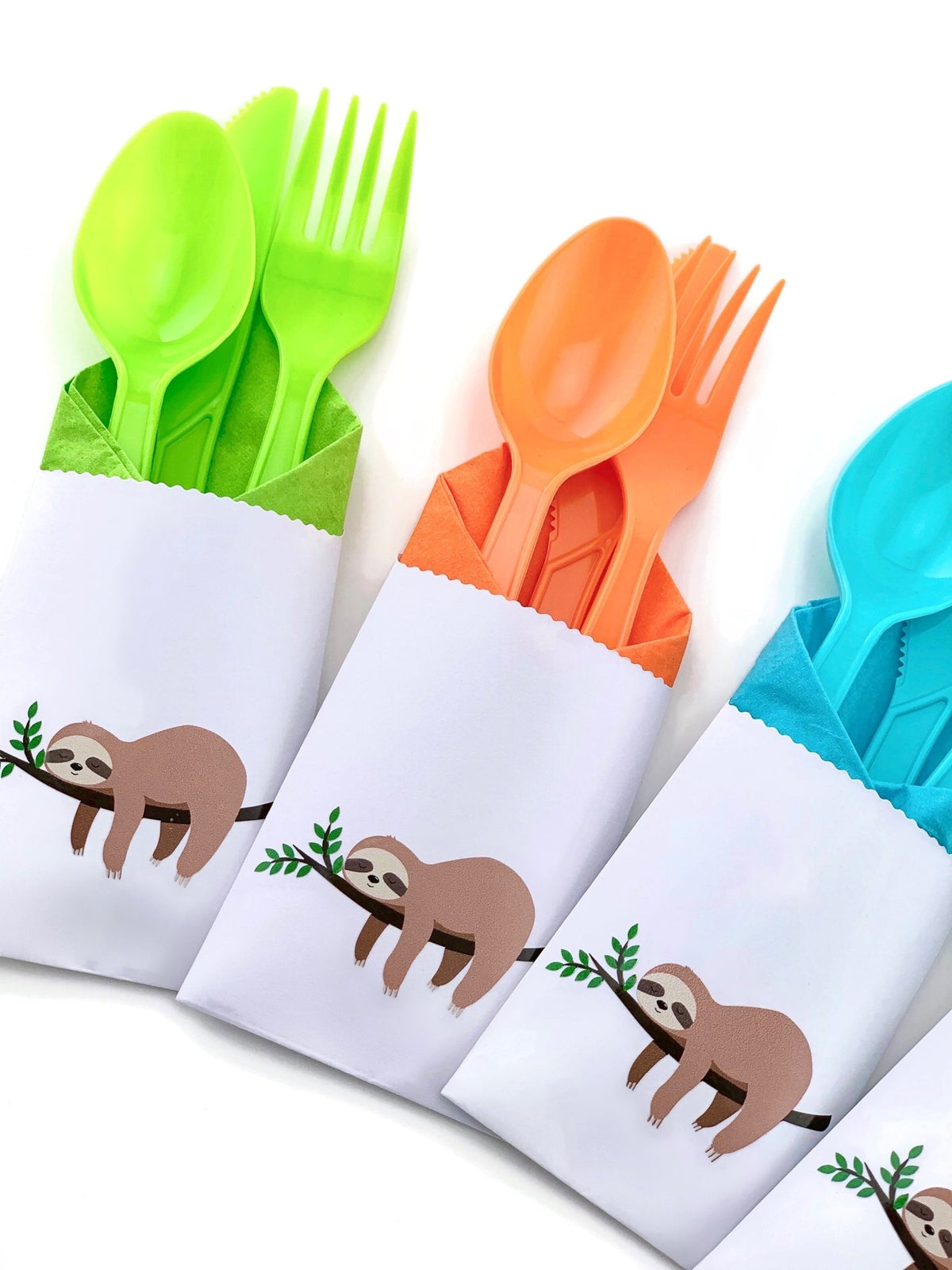 Sloth Party Cutlery Bag Set - Stesha Party