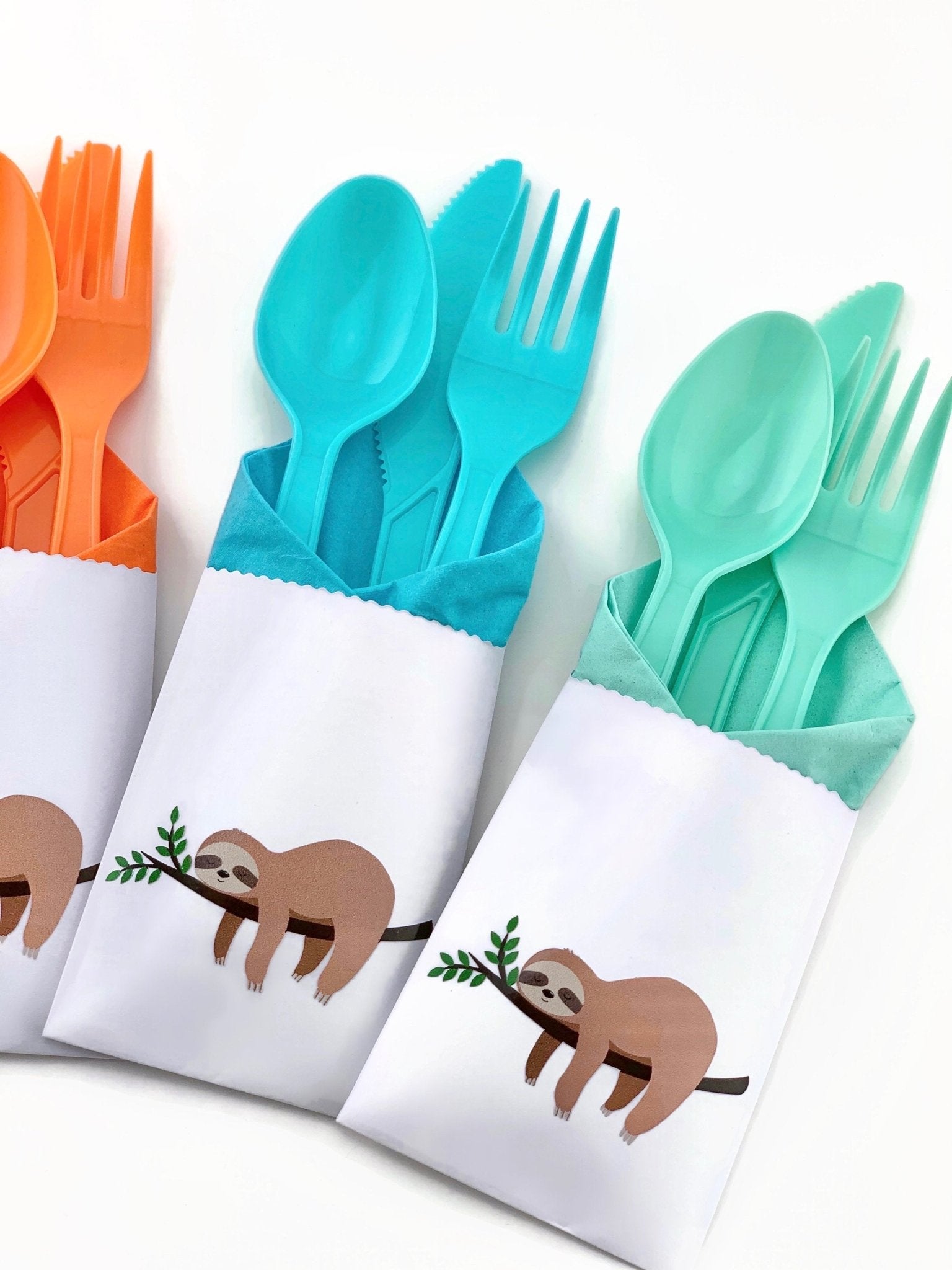 Sloth Party Cutlery Bag Set - Stesha Party