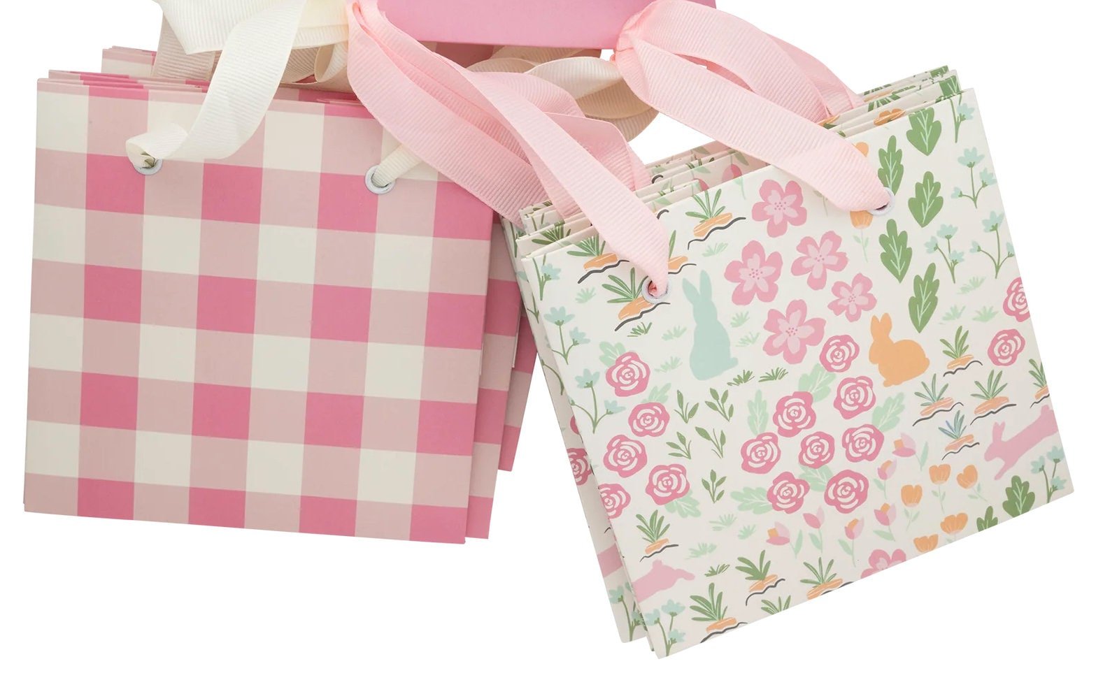 Small Plaid Pink Gift Bags - Stesha Party