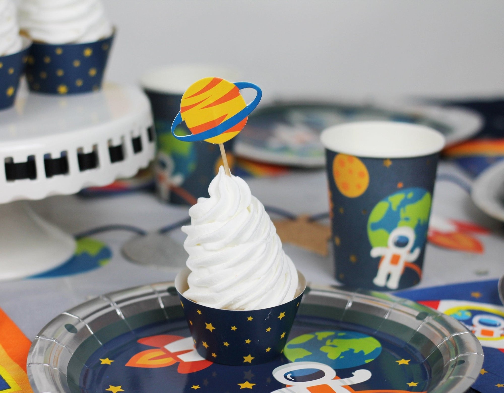 Space Cupcake Decorations - Stesha Party