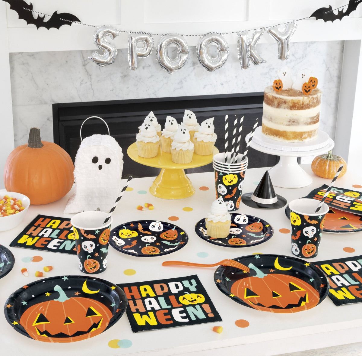 "Spooky" Bat Halloween Balloon Banner - Stesha Party