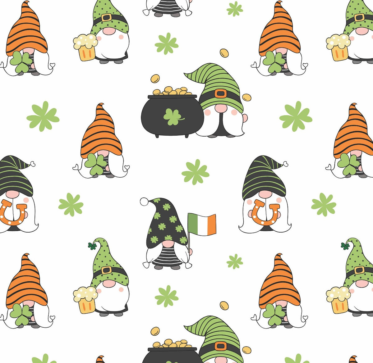 St. Patrick's Day Gnome Gift Wrap Paper - Stesha Party