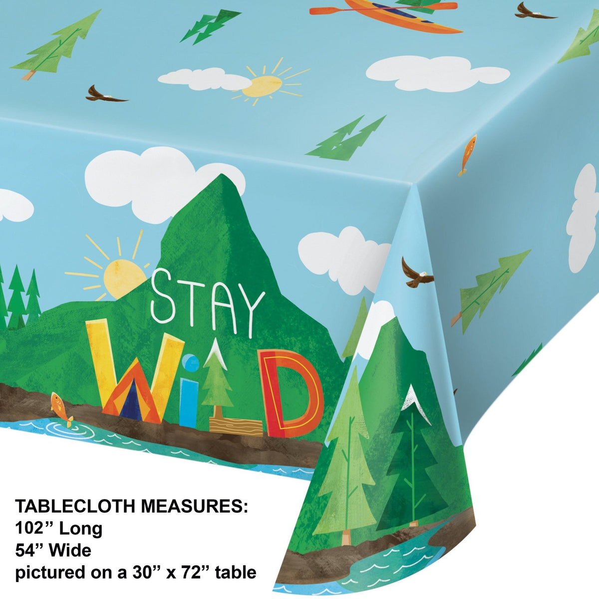 Stay Wild Adventure Birthday Tablecloth - Stesha Party