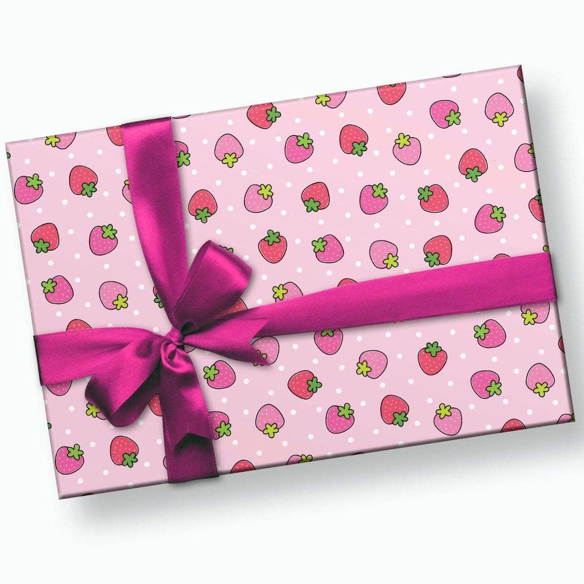 Strawberry Wrapping paper. Strawberry gift. Strawberry present. Summer  gift. Bluebells. Paper with strawberries. Summer fruit. Gift wrap