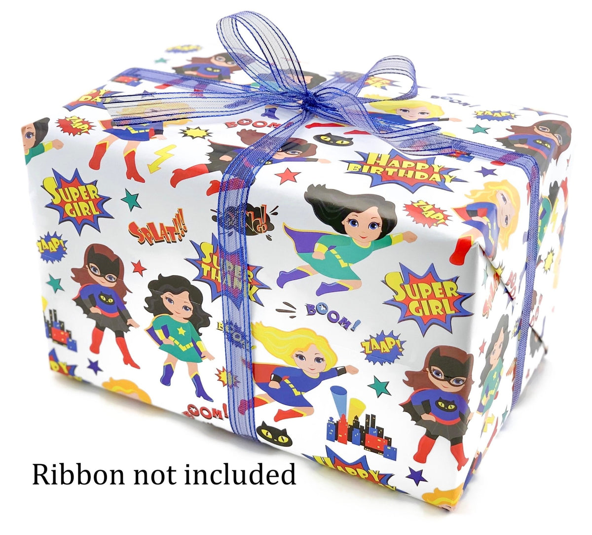 Superhero Girl Gift Wrap - Stesha Party