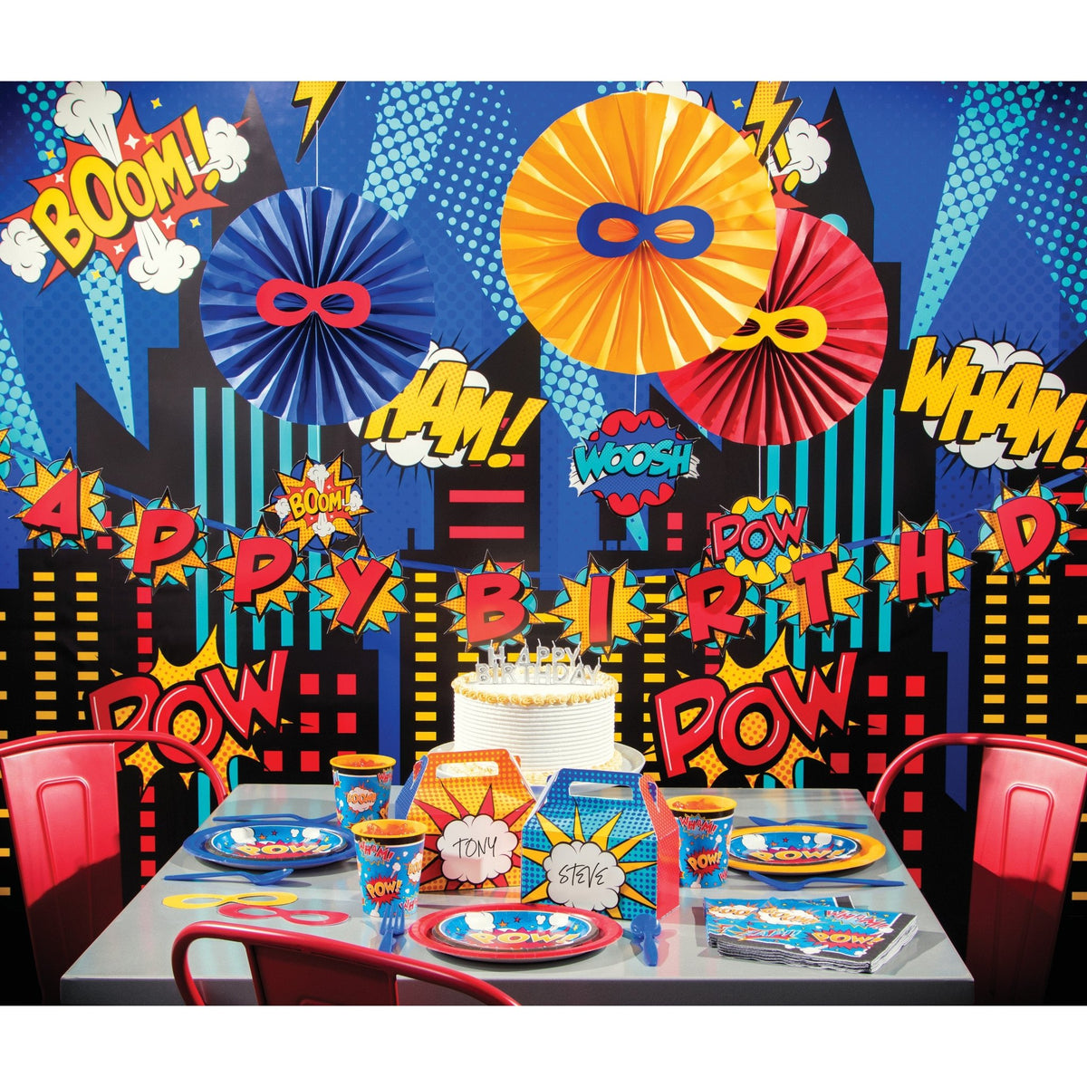 Superhero "Happy Birthday" Banner - Stesha Party