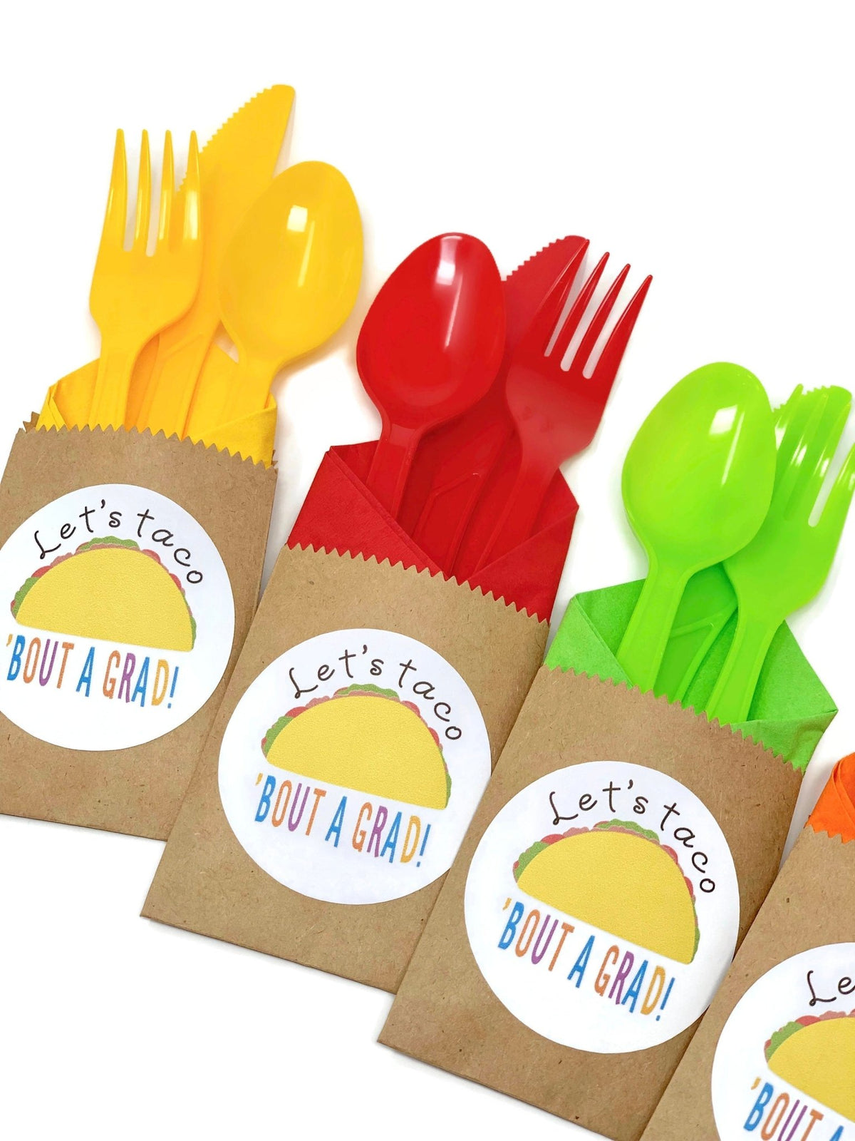 Taco Graduation Party Cutlery Bag Sets - Stesha Party