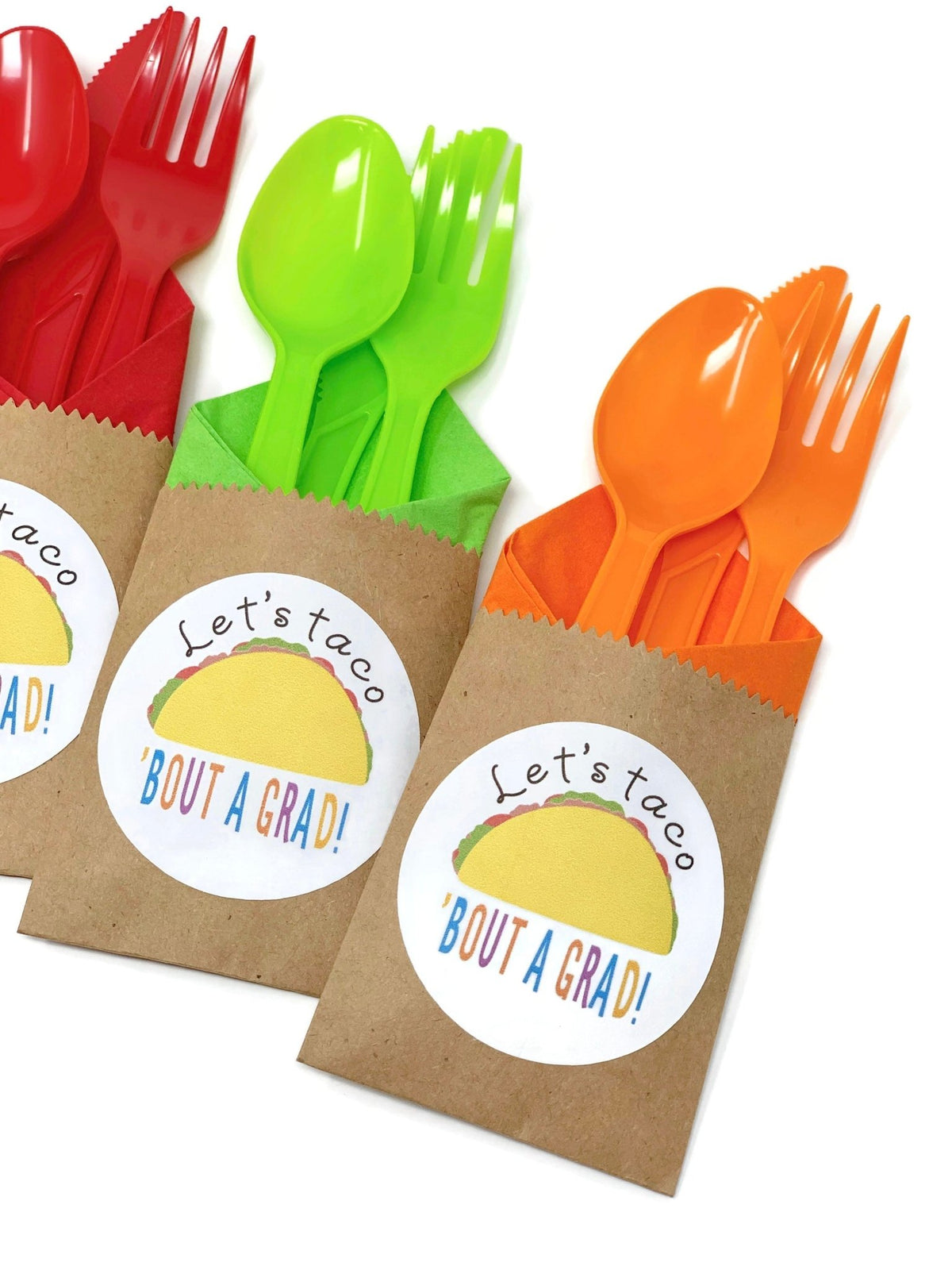 Taco Graduation Party Cutlery Bag Sets - Stesha Party