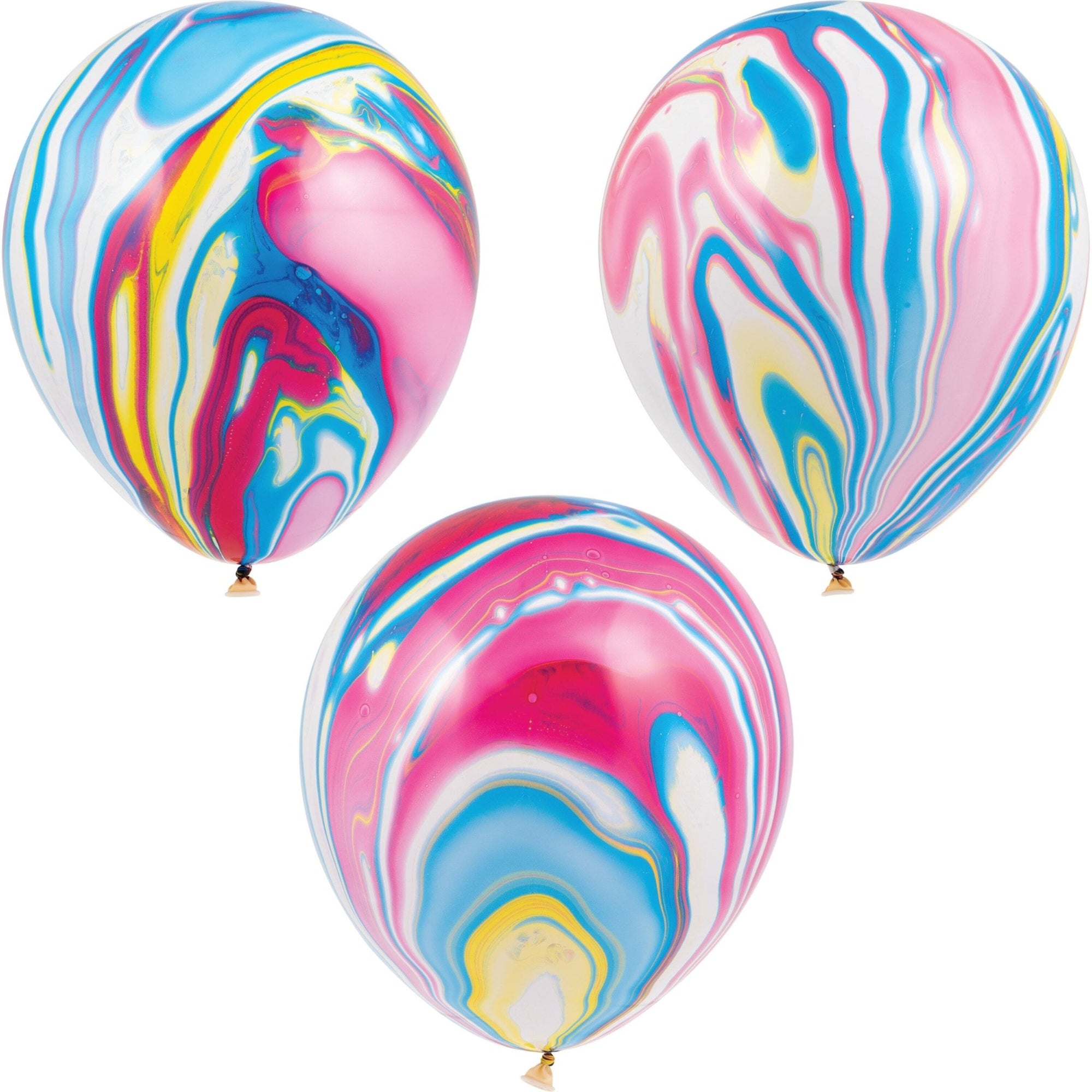 Tie Dye Marble Latex Balloons 12ct - Stesha Party