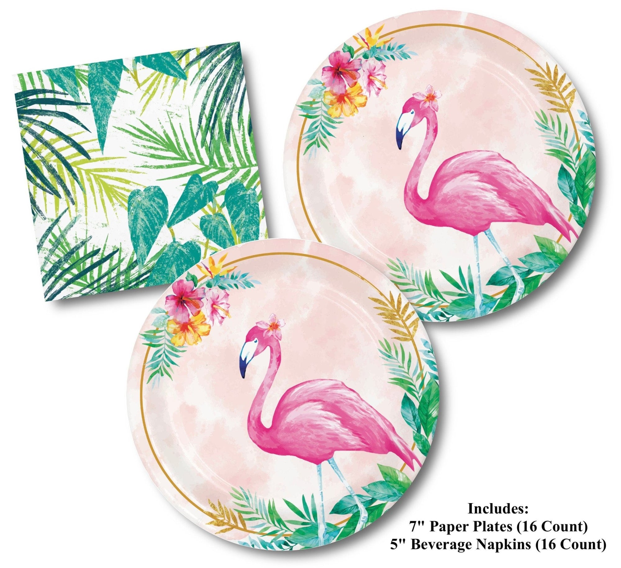 Tropical Flamingo Plates & Napkins - Stesha Party