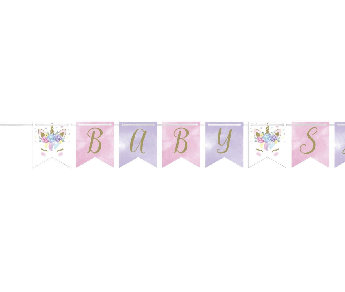 Unicorn "Baby Shower" Pink and Purple Banner - Stesha Party