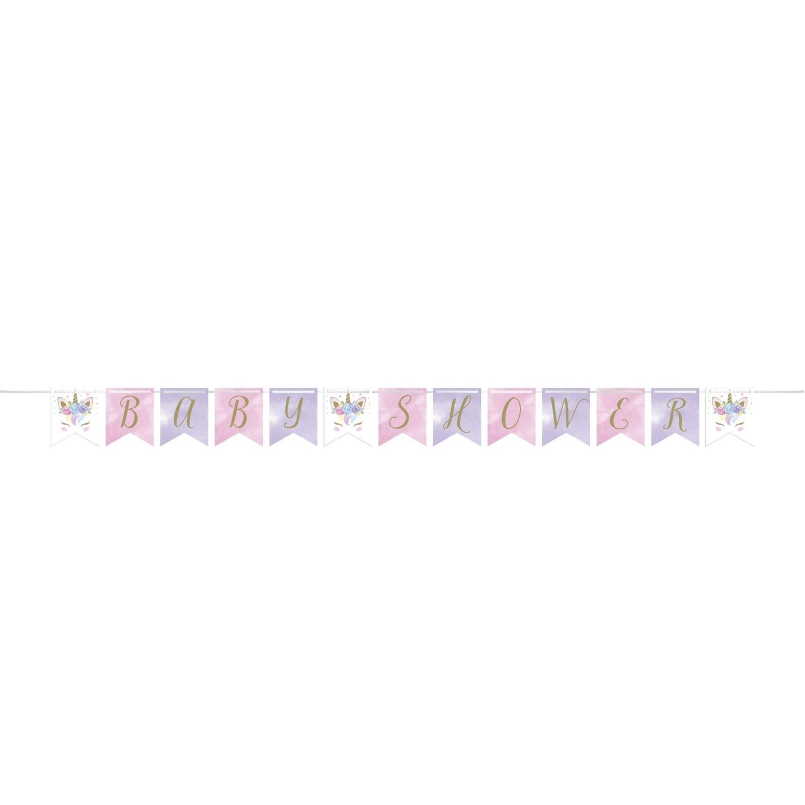 Unicorn "Baby Shower" Pink and Purple Banner - Stesha Party