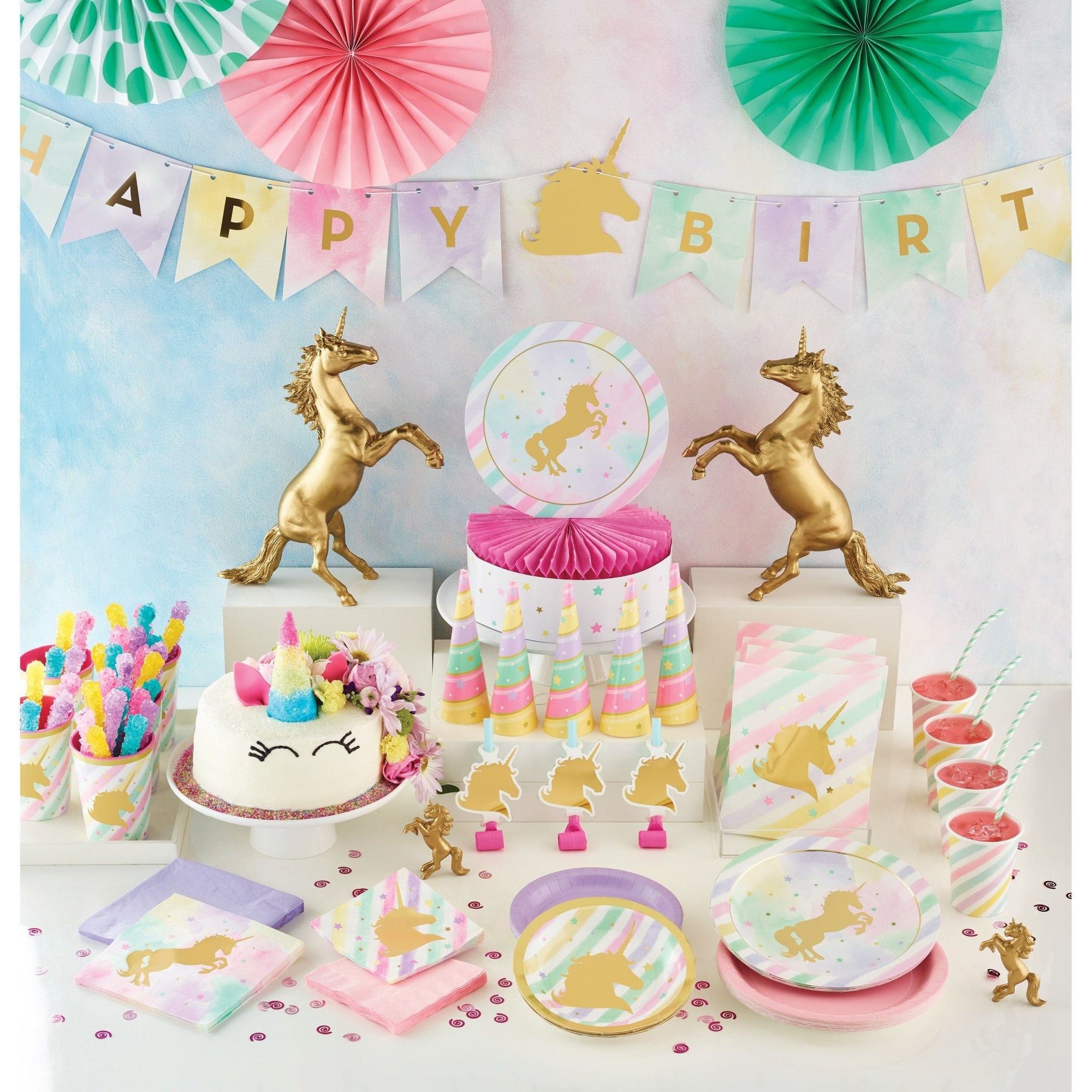 Unicorn "Happy Birthday" Banner - Stesha Party