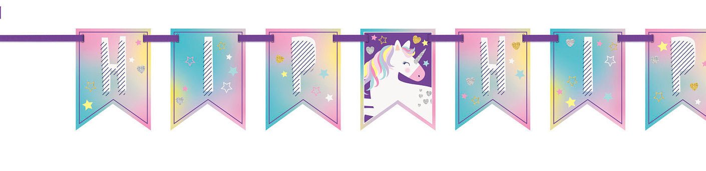 Unicorn "Hip Hip Hooray" Banner - Stesha Party
