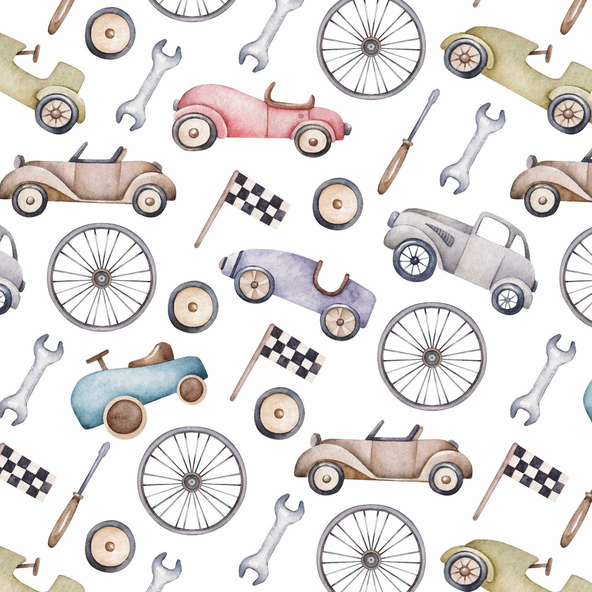 Vintage Car Wrapping Paper - Stesha Party