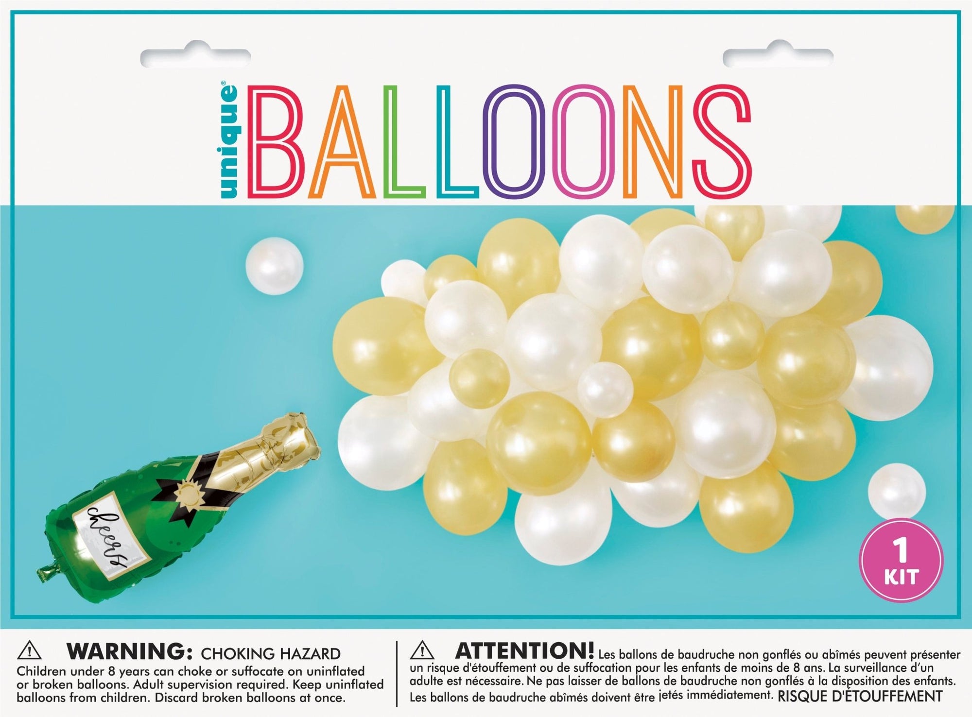 White & Gold Champagne Balloon Arch - Stesha Party