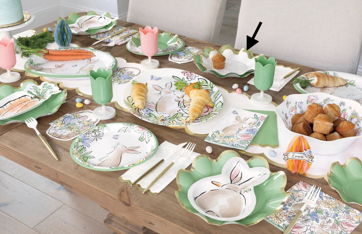 White & Gold Foil Rim Paper Plates - Stesha Party