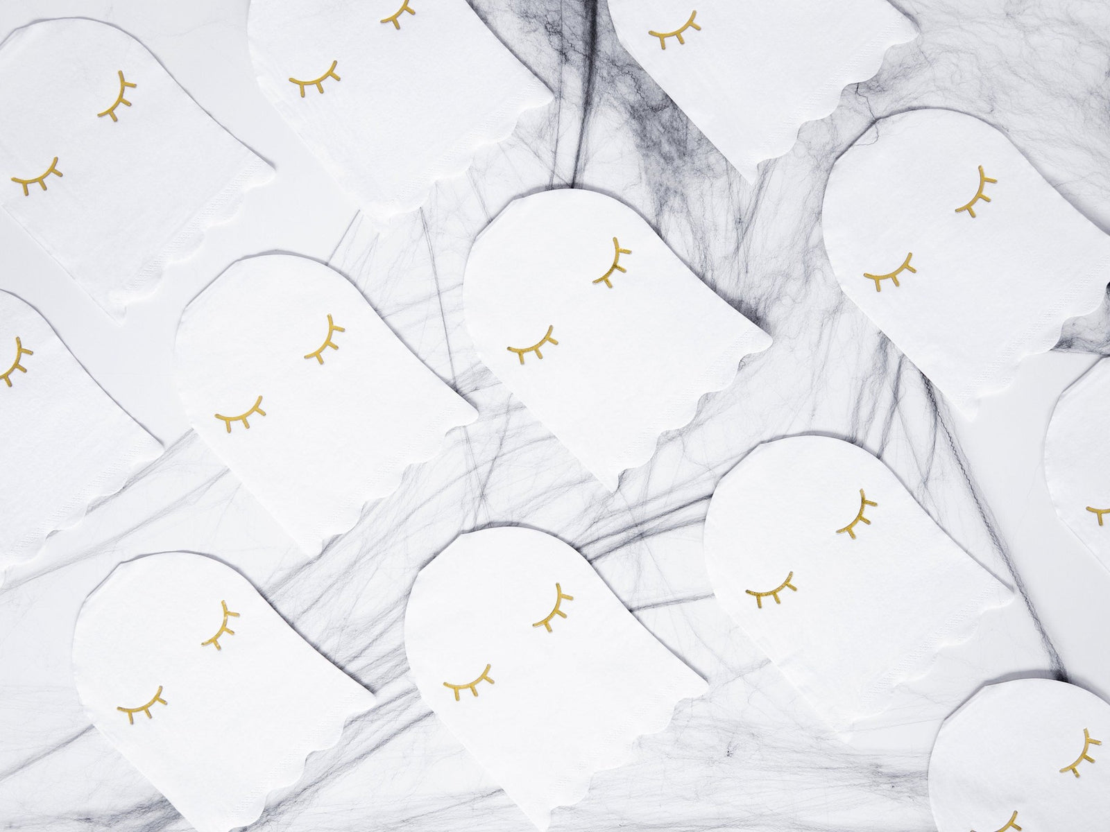 White & Gold Ghost Party Napkins - Stesha Party