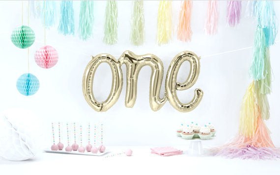 White Gold "One" Balloon - Stesha Party
