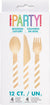 White Stripe Wooden Cutlery - Stesha Party