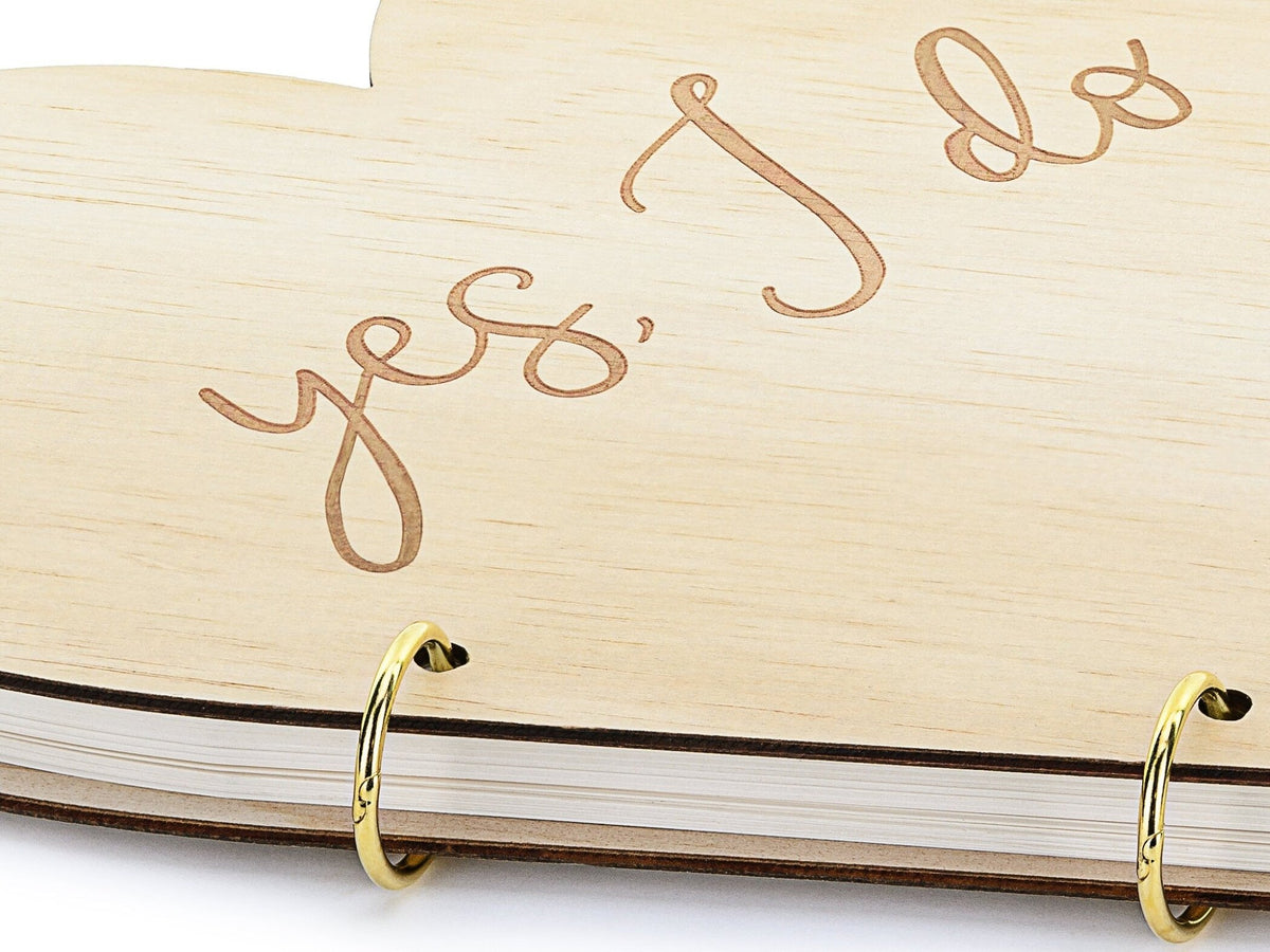 Wooden Heart Wedding Guest Book - Stesha Party